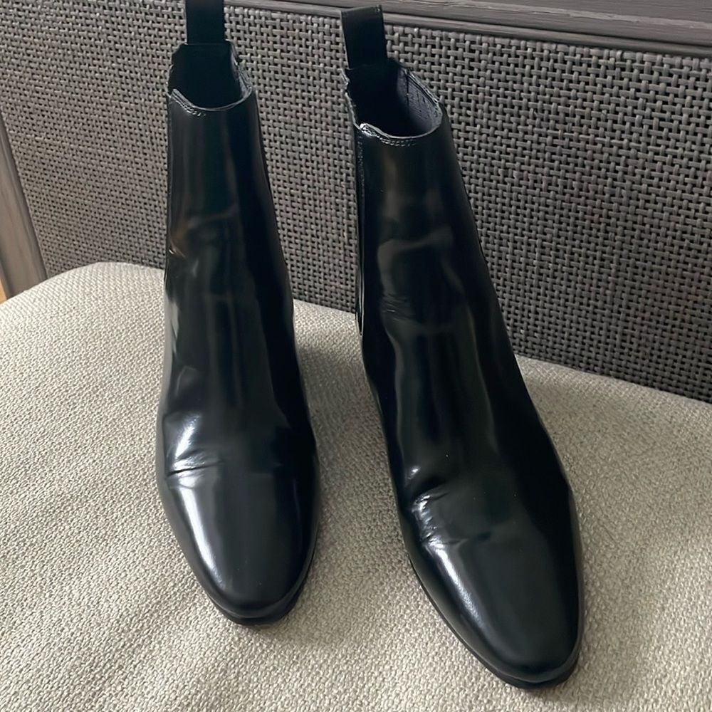 J. Crew Piper Black Leather Ankle Boots